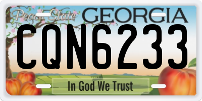 GA license plate CQN6233