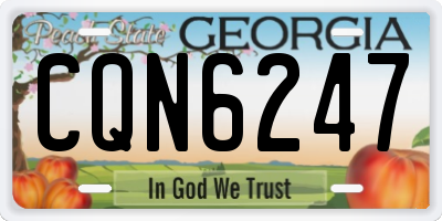 GA license plate CQN6247