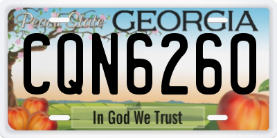GA license plate CQN6260