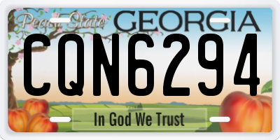 GA license plate CQN6294