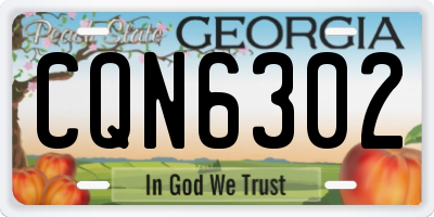 GA license plate CQN6302