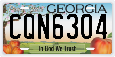 GA license plate CQN6304