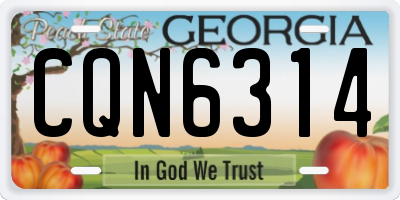 GA license plate CQN6314