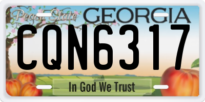 GA license plate CQN6317