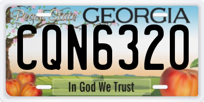 GA license plate CQN6320