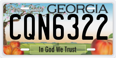 GA license plate CQN6322