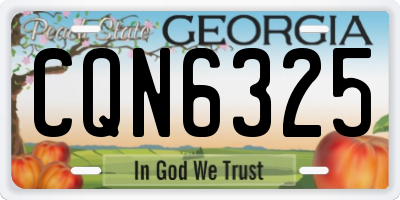 GA license plate CQN6325