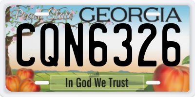 GA license plate CQN6326