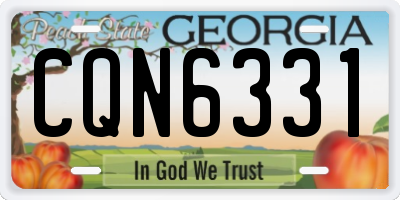 GA license plate CQN6331