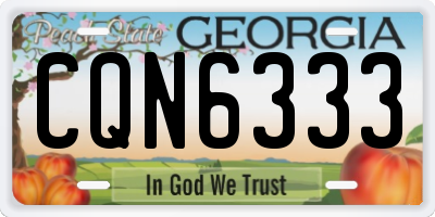 GA license plate CQN6333