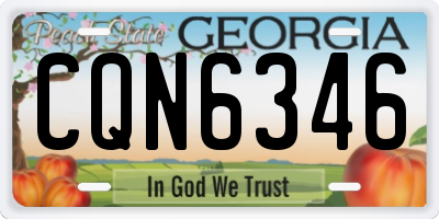 GA license plate CQN6346