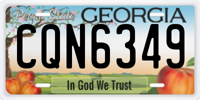 GA license plate CQN6349