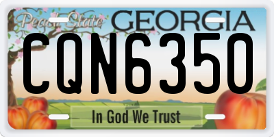 GA license plate CQN6350