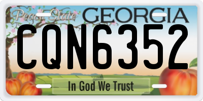 GA license plate CQN6352