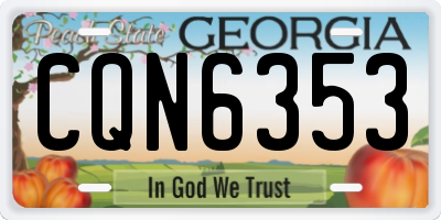 GA license plate CQN6353