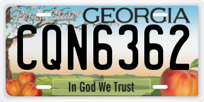 GA license plate CQN6362