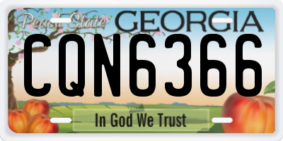 GA license plate CQN6366