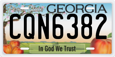 GA license plate CQN6382