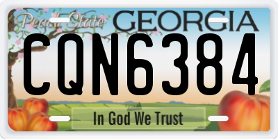 GA license plate CQN6384