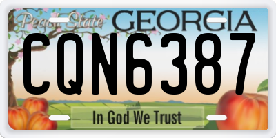 GA license plate CQN6387