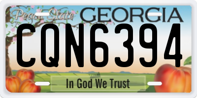GA license plate CQN6394