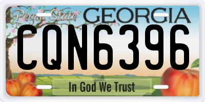 GA license plate CQN6396