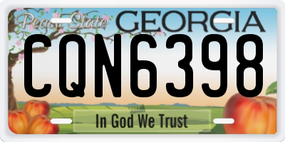 GA license plate CQN6398