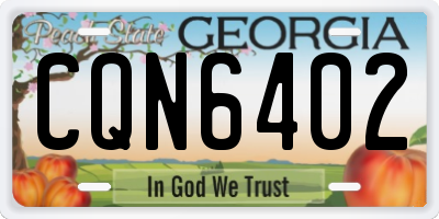 GA license plate CQN6402