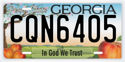 GA license plate CQN6405
