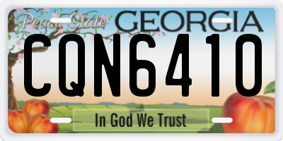 GA license plate CQN6410