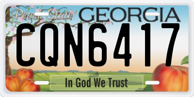 GA license plate CQN6417