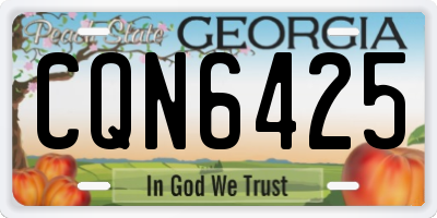 GA license plate CQN6425
