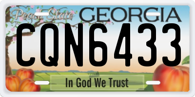 GA license plate CQN6433