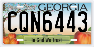 GA license plate CQN6443