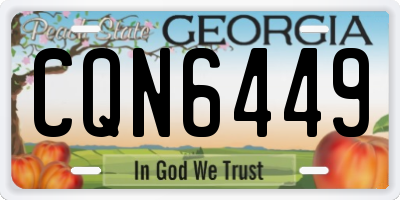 GA license plate CQN6449