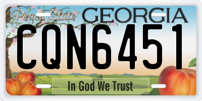 GA license plate CQN6451