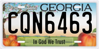 GA license plate CQN6463