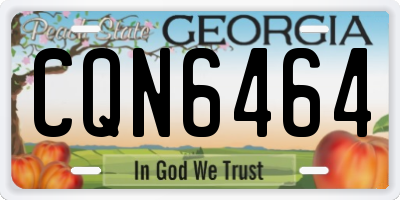 GA license plate CQN6464