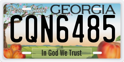 GA license plate CQN6485