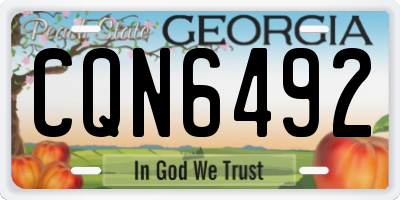 GA license plate CQN6492
