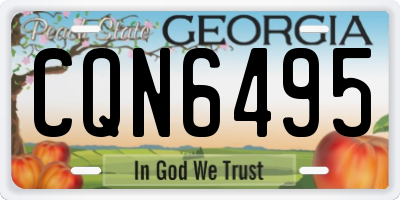GA license plate CQN6495