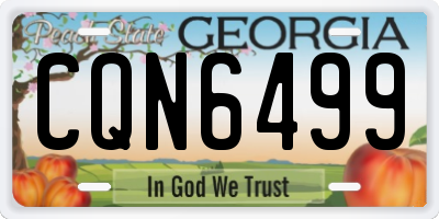 GA license plate CQN6499