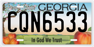 GA license plate CQN6533