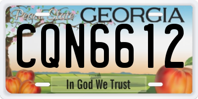 GA license plate CQN6612