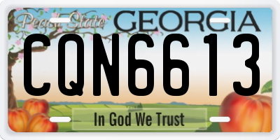 GA license plate CQN6613