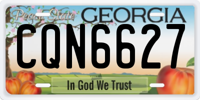 GA license plate CQN6627