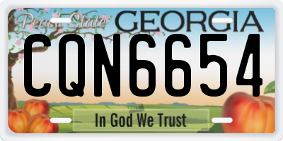 GA license plate CQN6654