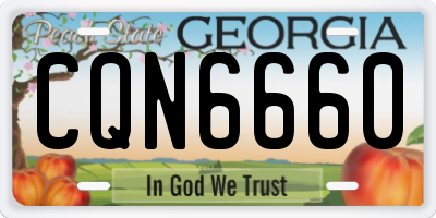 GA license plate CQN6660