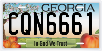 GA license plate CQN6661