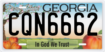 GA license plate CQN6662